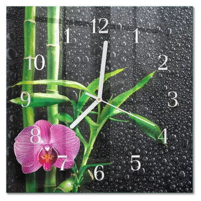 Produktbild von Tulup Glasuhr Wanduhr Küchenuhr Echt-Glas 30x30 cm Modern Dekorativ Geräuschlos Weiße Zeiger - Bamboo Spa