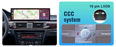 Obrázok produktu pre Auto video prehrávač, 14,9-palcový dotykový displej, bezdrôtové pripojenie, kompatibilný so systémom E90 CCC
