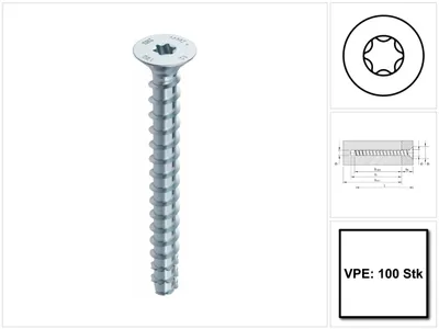Produktbild von MULTI-MONTI-plus F 6 x 60, Senkkopf, T-30, A2K, 100 Stück