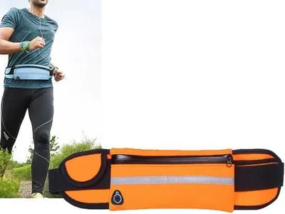 Produktbild von Universal Sport Bananentasche, Bauchtasche mit Reflexstreifen – Orange