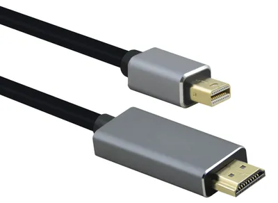 Produktbild von helos Anschlusskabel, mini DisplayPort St./HDMI St., PREMIUM 4K, 3,0m, schwarz
