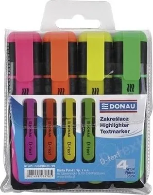 Obrázek produktu pro Zvýrazňovač D-text 4ks.mix barev pouzdro