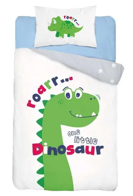Obrázok produktu pre DETEXPOL Posteľná bielizeň Little Dino zelená Bavlna, 100/135, 40/60 cm