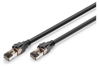 Zdjęcie produktu dla Digitus Kabel krosowy CAT 8.1 S/FTP, 2 m, 10 sztuk, 2 m, Cat8.1, S/FTP (S-STP), RJ-45, RJ-45, Czarny