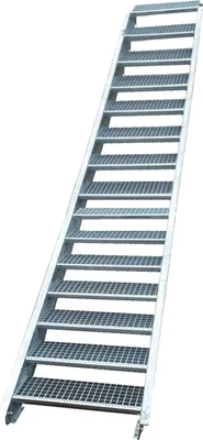 Produktbild von Stahltreppe verzinkt 16 Stufen Geschosshöhe 274-340cm / Stufenmaße 160 cm x 24 cm