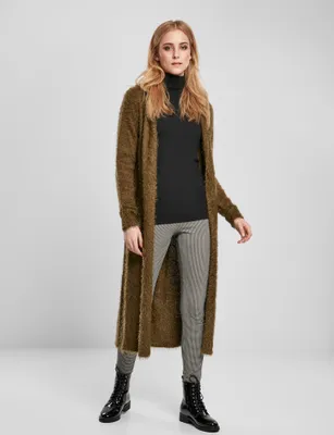Produktbild von Urban Classics Damen Cardigan/Strickjacke Ladies Hooded Feather Cardigan Summerolive-XS
