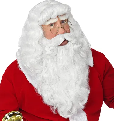 Produktbild von Deluxe Nikolaus Weihnachtsmann - Set Perücke mit Bart und Schnurrbart