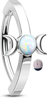Imagen del producto de Piercing nasal tipo "clicker", con diseño de fases lunares, de 1,6 mm de grosor, para piercings