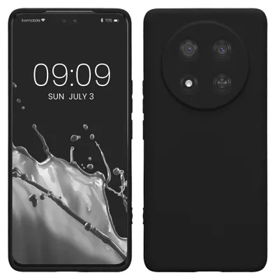 Produktbild von kwmobile Handyhülle für HONOR Magic7 Lite Hülle - weiches Handy Silikon Case - Schutzhülle Cover - Schwarz matt