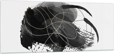 Produktbild von Bilder auf glas - Einteilig - Abstraktion Schwarz Flecken - 100x40cm - Glasbilder - Wandbilder - Bilder - Wanddekoration aus Glas - Glas Bilder - Wandbild auf Glas - GAB100x40-4368