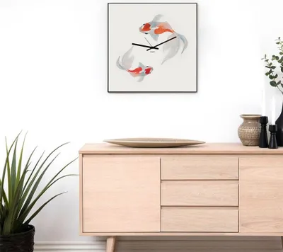 Immagine prodotto di Orologio da parete in stile giapponese, design moderno, pesci koi