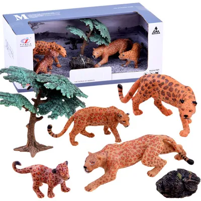 Image de Set de figurines d'animaux - Léopard 4 pièces ZA2990C