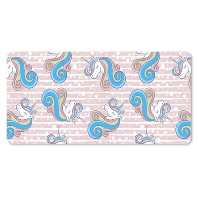 Produktbild von MuchoWow® Schreibtischunterlage Einhorn - Muster - Rosa 80x40 cm - XXL Mauspad - Gaming Mauspad