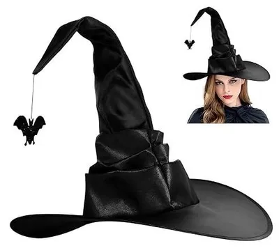 Zdjęcie produktu dla Kapelusz czarownicy damski czarny na halloween kostium karnawał