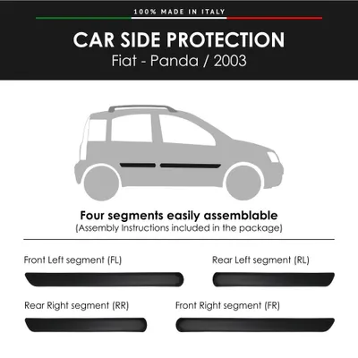 Zdjęcie produktu dla Zderzak boczny do Fiat Panda 2003 z dwustronną naklejką 3M