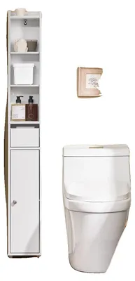 Immagine prodotto di Mobile da bagno, ripiani regolabili, design salvaspazio, BIANCO