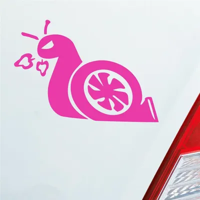 Produktbild von Auto Aufkleber Turboschnecke Schnecke Rennschnecke Race 12x8,5 cm Pink Sticker Heckscheibenaufkleber
