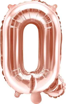 Produktbild von Folienballon Buchstabe „Q“, 35cm, Roségold (1 Karton / 50 Stück)
