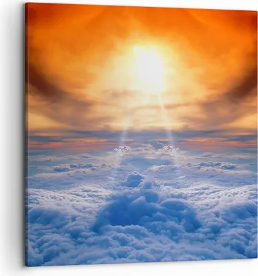 Produktbild von Bild auf Leinwand - Leinwandbild - Himmel Wolken Sonnenstrahlen - 50x50cm - Wand Bild - Wanddeko - Leinwanddruck - Bilder - Kunstdruck - Wanddekoration - Leinwand bilder - Wandkunst - AC50x50-0343