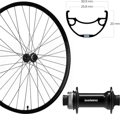 Image de Roue avant Roland 28, Disc Centerlock, noire, SE RIVAL 26 aluminium HB-TC500 axe traversant 110mm