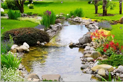 Immagine prodotto di Poster da esterno Wallario per giardino o balcone, con motivo floreale sullo stagno, dimensioni circa 120 x 180 cm