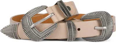 Produktbild von styleBREAKER Damen Vintage Gürtel mit doppelter verzierter Schnalle im Western Style, B-Low Belt, Taillengürtel, kürzbar 03010105