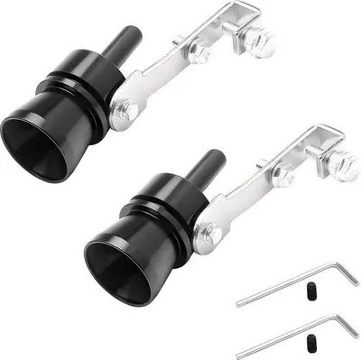 Produktbild von 2 Stück Turboauspuffanlage Edelstahl schwarz