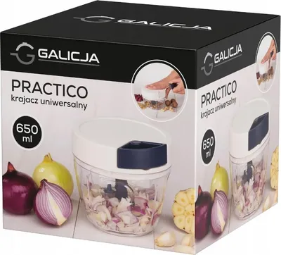Zdjęcie produktu dla Krajacz uniwersalny practico 650 ml siekacz biało granatowy