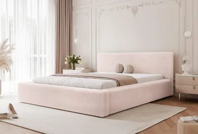 Produktbild von YOURHOUSE24 Polsterbett Fluffy Doppelbett Bettgestell Lattenrost (Farbe: Lapit 91, Größe: 140x200 cm)