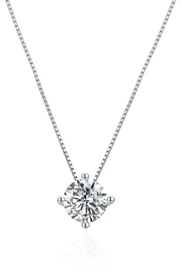 Image de Collier en argent avec zircon clair AGT-N022W