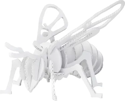 Produktbild von 21-teiliger Bausatz Wespe Weiß Biene Brummer Pappe Karton Pappwespe Kartonwespe Wellpappe Dekoration Puzzle Modell zum Basteln Kingpower