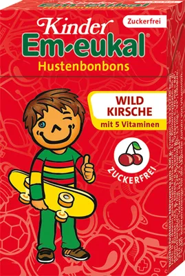 Immagine prodotto di Em eukal pastiglie per la tosse alla ciliegia selvatica con 5 vitamine senza zucchero 40g