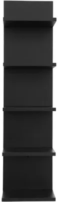 Wandregal 5 Ebenen, schwebend, Holz, Schwarz, 119x30x21,5 cm