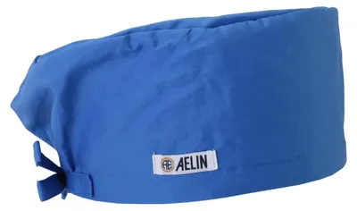 Medizinische Haube für langes Haar, 100% Baumwolle, königsblau