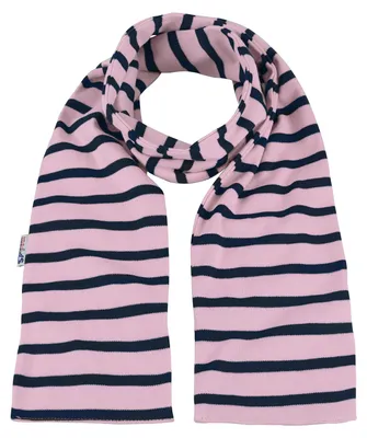 Produktbild von modAS Uni Bretonischer Schal mit Streifen und uni verschieden Farben - Herrenschal Damenschal Kinderschal 20x160 cm in Rosa-Blau