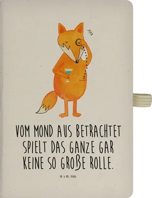 Produktbild von Mr. & Mrs. Panda Adressbuch Fuchs Lord - Transparent - Geschenk, Neugierig, Cocktail, Notizheft, Spruch Lustig, Mond, Tagebuch, Journal, Skizzenbuch, Schick, Füchse