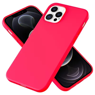 Produktbild von NALIA Weiche Silikon Handy Hülle für iPhone 12 Pro Max, Schutz Cover Soft Case Neon Pink