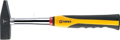 Produktbild von TOPEX Schlosserhammer 500 g für kleine Montage- und Bauarbeiten, Stiel aus gehärtetem Stahl, ergonomischer, rutschfester Griff, DIN 1041, GS, TUV
