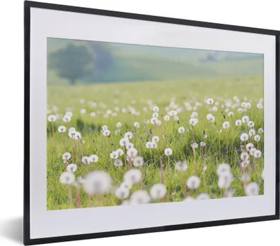 Produktbild von MuchoWow® MuchoWow® Gerahmtes Poster Frühling - Löwenzahn - Farben 40x30 cm - Poster mit zchwarzem Bilderrahmen - Bilderrahmen - Poster im Rahmen