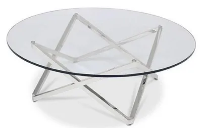 Obrázok produktu pre Casa Padrino luxusný konferenčný stolík strieborný Ø 60 x v. 50 cm - Okrúhly stôl do obývačky so sklenenou doskou - Luxusný nábytok do obývačky