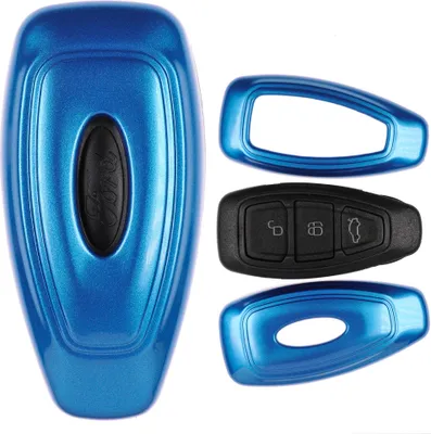 Produktbild von Auto Schlüssel Kunststoff Hülle ABS Plastik Schutz Cover Blau kompatibel mit Focus Mondeo C-Max Fiesta Kuga KEYLESS SMARTKEY