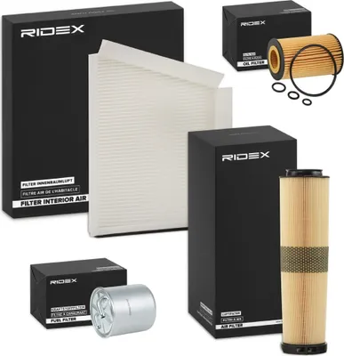 Produktbild von RIDEX Filterset Inspektionspaket Filtersatz passend für MERCEDES-BENZ E-Klasse Limousine (W211) E-Klasse T-modell (S211)