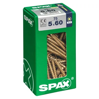Immagine prodotto di Set di 75 viti in acciaio a testa svasata pozidriv SPAX, Diam.5 mm x L.60 mm