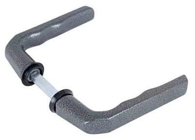 Produktbild von Türdrückerpaar, gerade, Aluminium, anthrazitfarben Hammerschlaglackierung, Drückerlänge 125 mm, Drückertiefe 60 mm, für Kastenstärke bis 40 mm