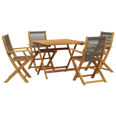 Produktbild von vidaXL 5-tlg. Garten-Essgruppe Polypropylen und Massivholz Grau