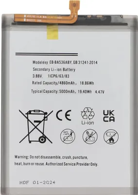 Zdjęcie produktu dla Clappio, bateria zastępcza do Samsung Galaxy A53 5G o pojemności 5000 mAh, biała