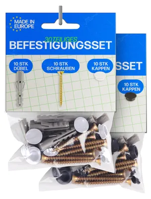 Image de Kit de fixation pour rail de rideau, vis, chevilles