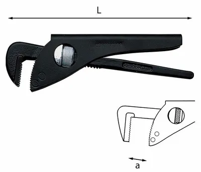 Produktbild von Usag U03080003 Rohrzange Modell 90°-Backen 275 mm Öffnung 75 mm