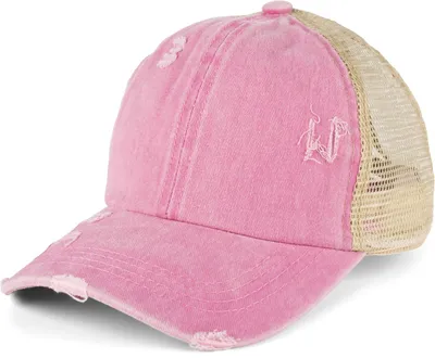 Produktbild von styleBREAKER Damen Baseball Cap im Washed Used Look mit Mesh Einsatz | Ponytail Cap für hohen Zopf | Verstellbare 6-Panel Schildkappe für Sommer und Freizeit