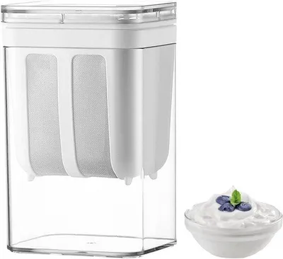 Zdjęcie produktu dla Greckie sitko do jogurtu 1100 ml – urządzenie do przygotowywania jogurtu ze stali nierdzewnej z drobnym oczkiem – separator mleka – filtr do sera – sitko ze stali nierdzewnej